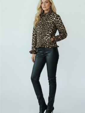 LEOPARD Love Moschino quilted jacket animal puffer prints gold zippers size 4